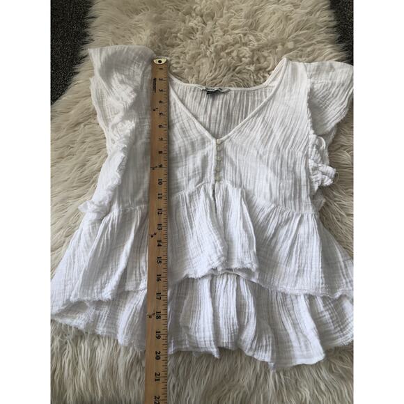 American Eagle White Two Piece Crop Top Maxi Skirt Matching Set Size Small H1 - Picture 8 of 11